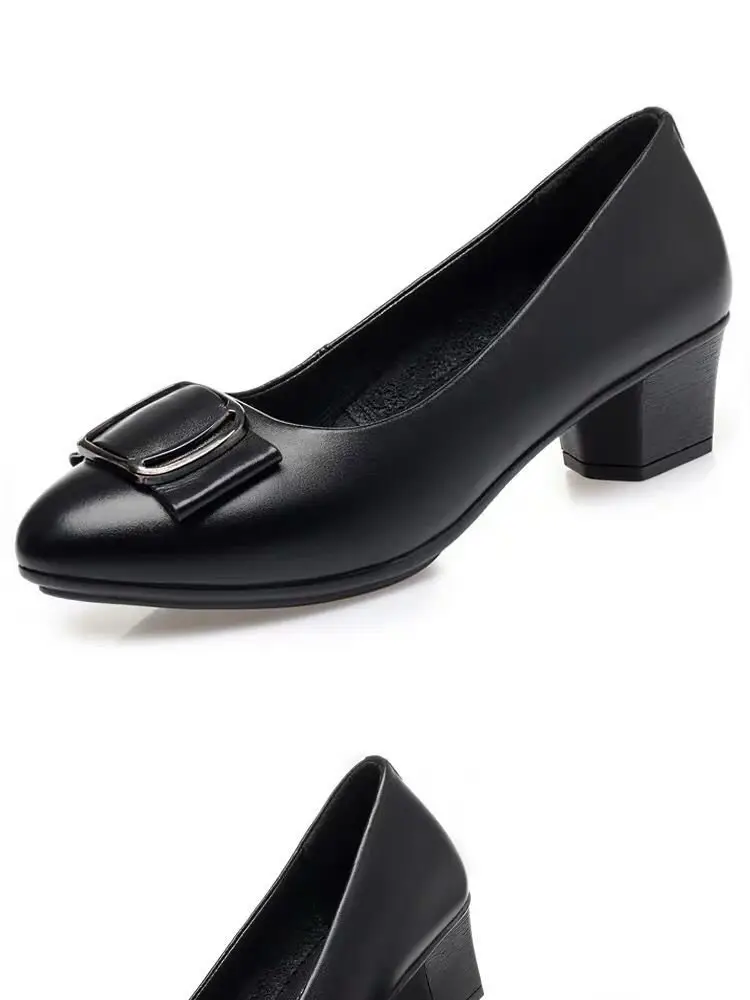 Black Leather Women's Flat Heel Shoes 2025 — feature 8