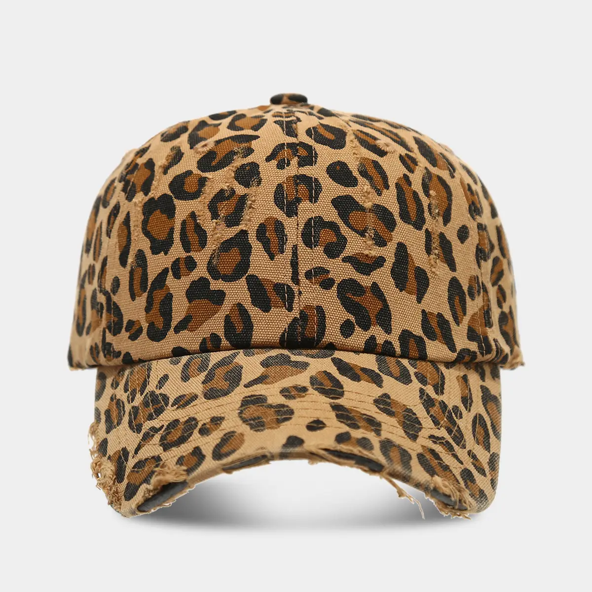 American Style Leopard Print Distressed Cap Men Women Sun Hat - Image 5
