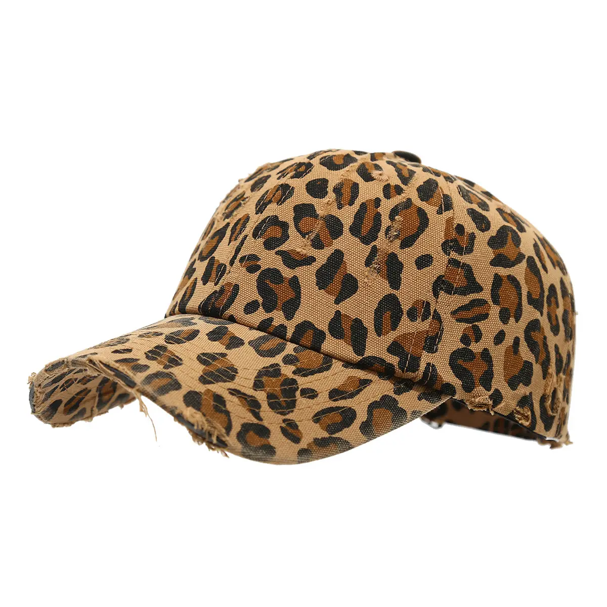 American Style Leopard Print Distressed Cap Men Women Sun Hat - Image 7
