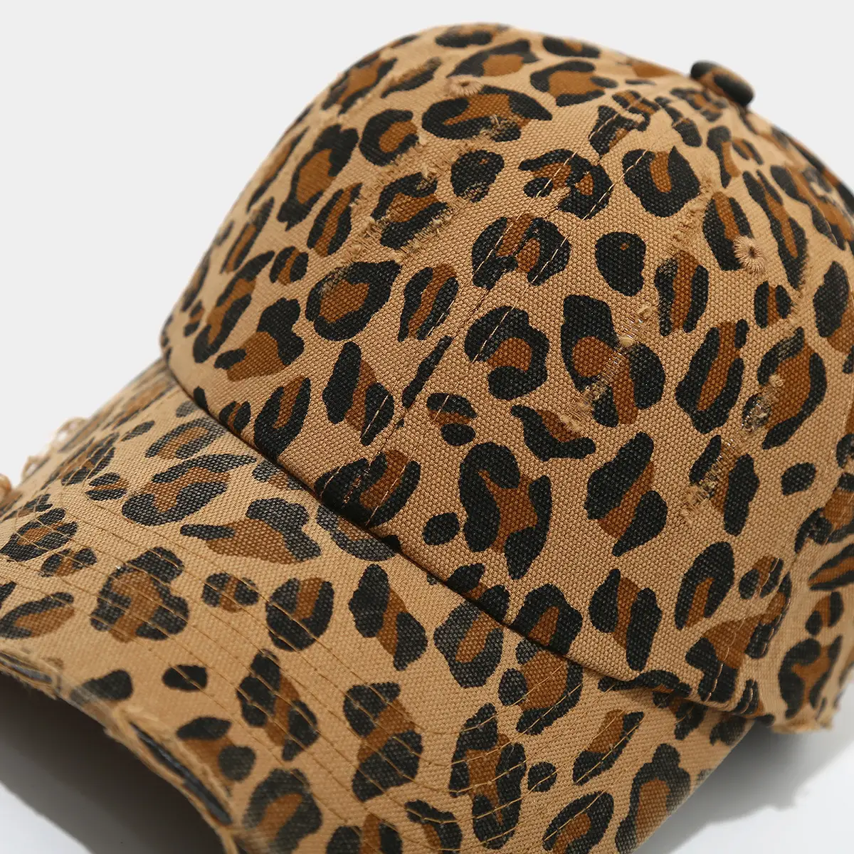 American Style Leopard Print Distressed Cap Men Women Sun Hat — feature 6