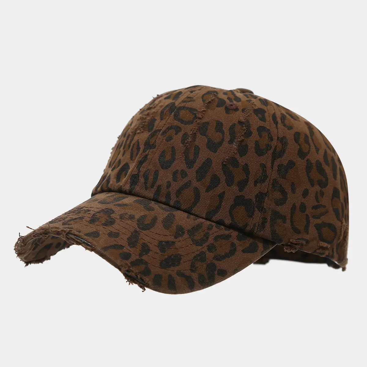 American Style Leopard Print Distressed Cap Men Women Sun Hat - Image 2