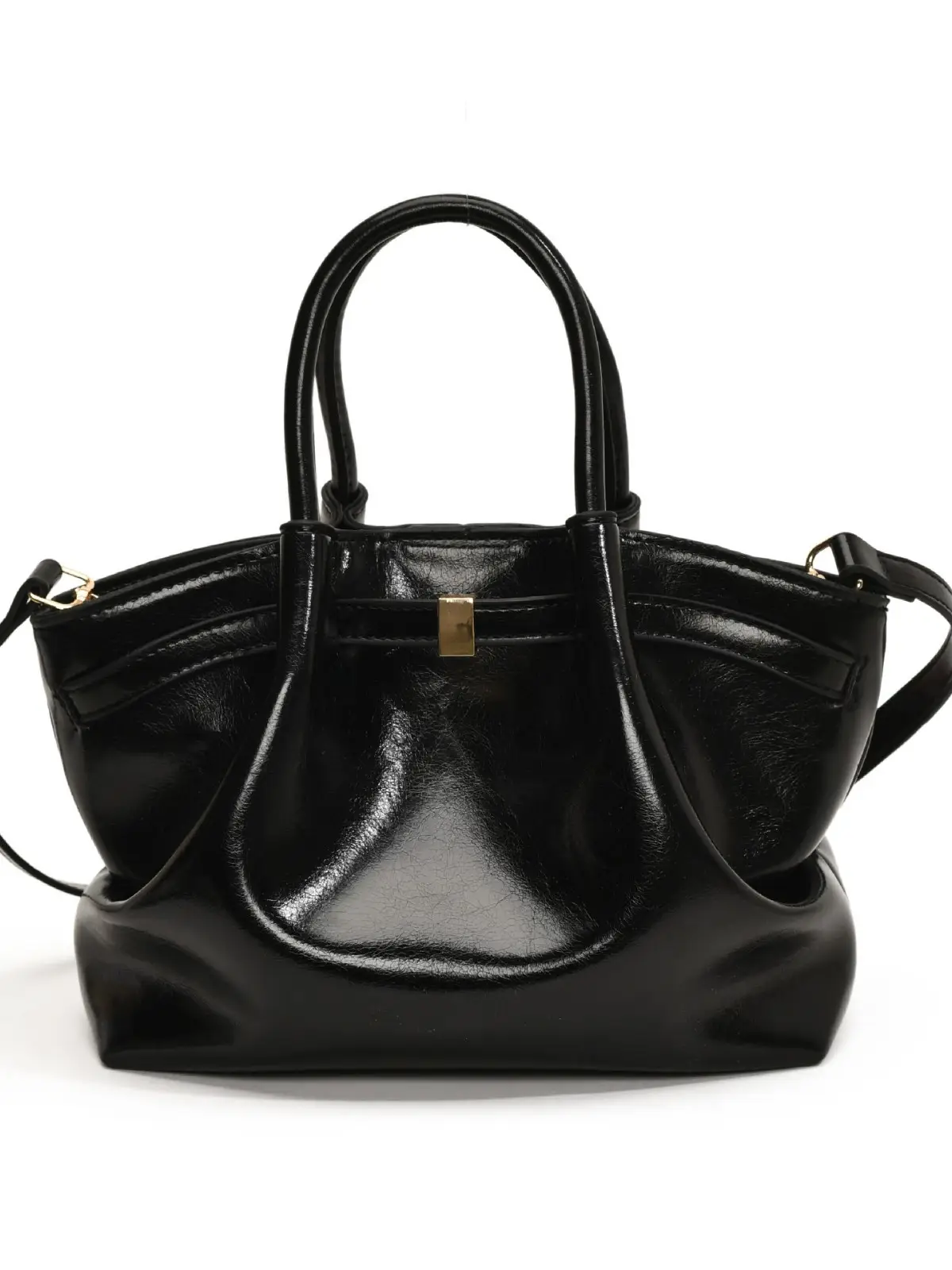 Black Faux Leather Crossbody Bag 2024 Trendy - Image 9