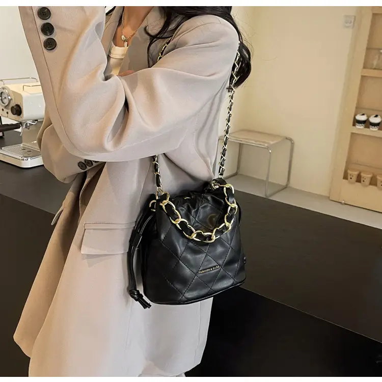 Black Quilted Chain Crossbody Bag for Women — feature 10