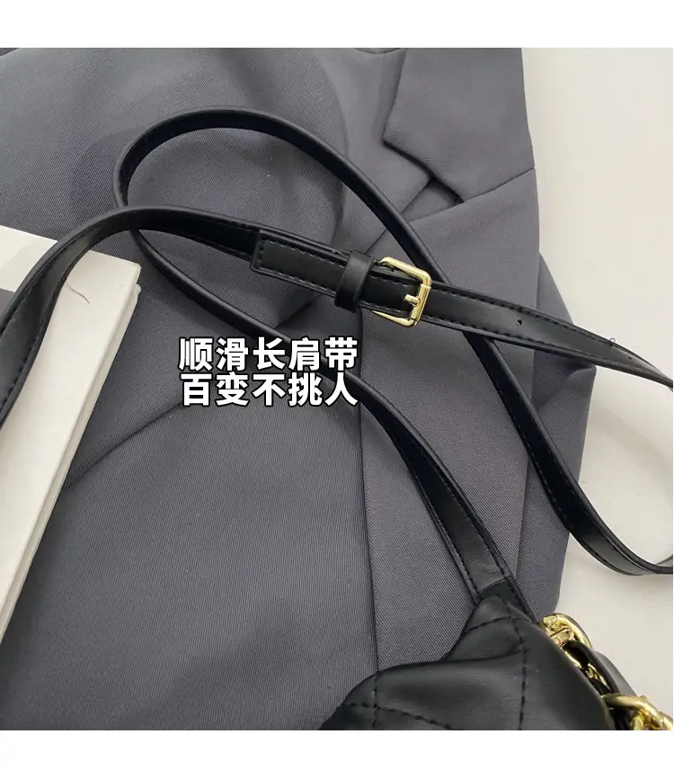 Black Quilted Chain Crossbody Bag for Women — feature 14