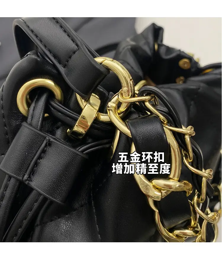 Black Quilted Chain Crossbody Bag for Women — feature 17