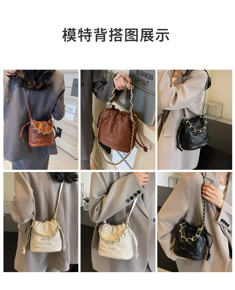 Black Quilted Chain Crossbody Bag for Women — feature 3