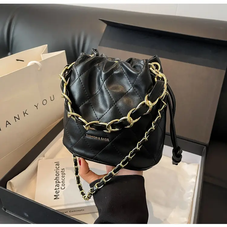 Black Quilted Chain Crossbody Bag for Women — feature 7