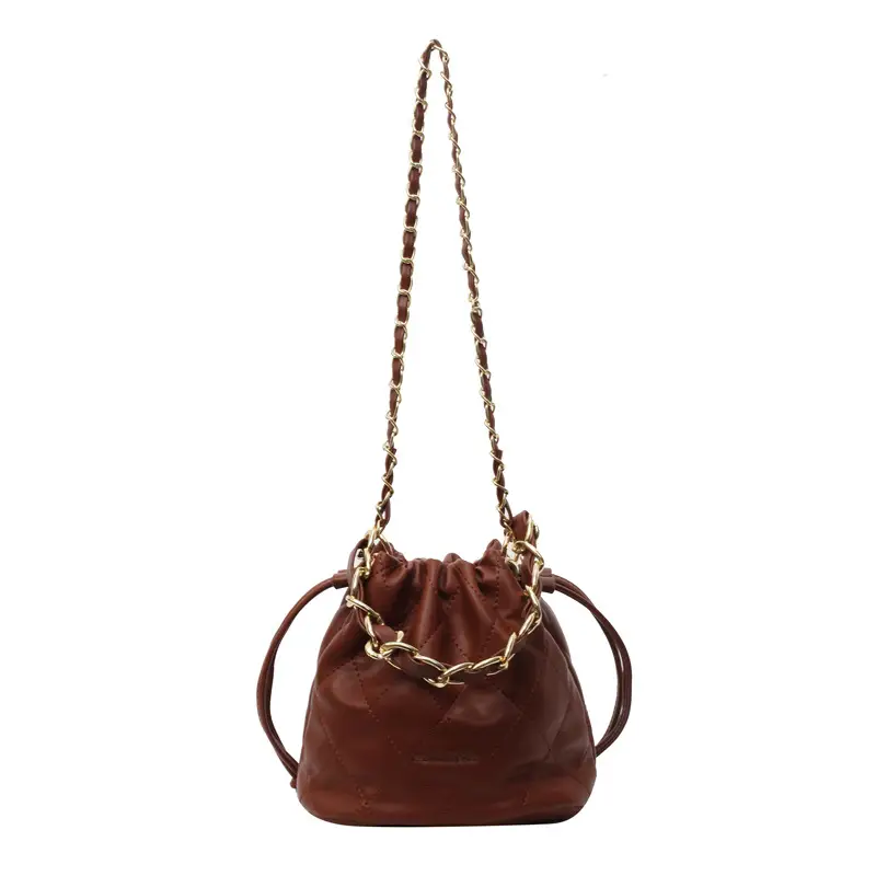 Black Quilted Chain Crossbody Bag for Women - Image 3