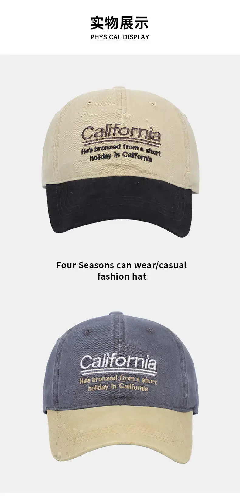 California Letter Embroidered Baseball Cap Men — feature 10