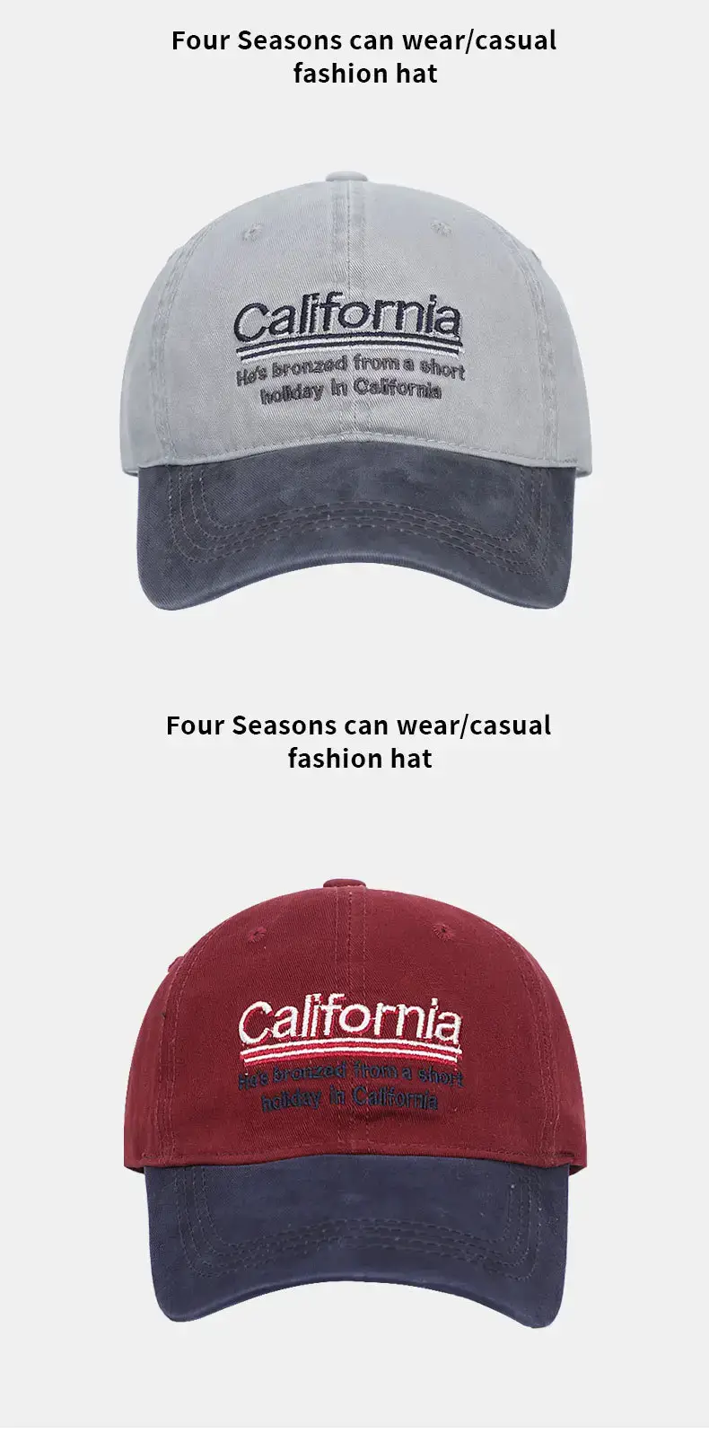 California Letter Embroidered Baseball Cap Men — feature 11