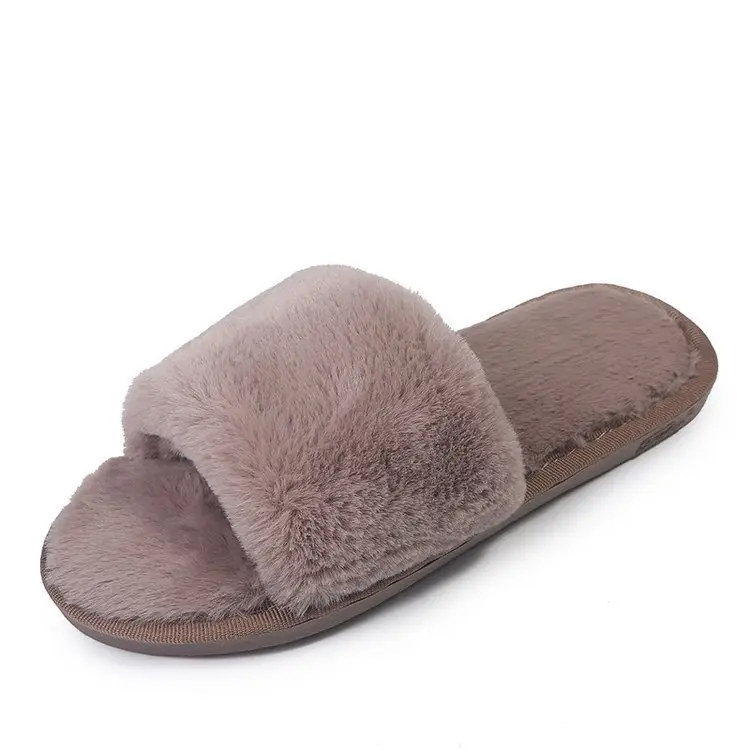 Autumn and winter new slippers warm one word home plus size Mao Mao open light parent-child cotton wholesale - Image 13