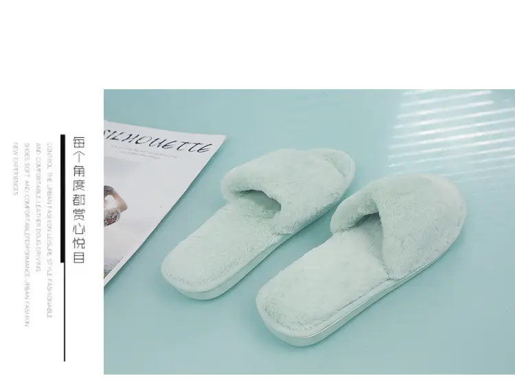 Autumn and winter new slippers warm one word home plus size Mao Mao open light parent-child cotton wholesale — feature 26