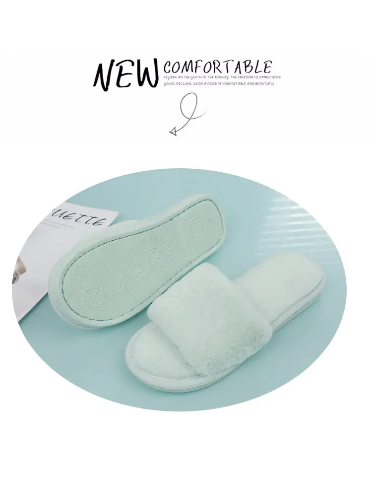 Autumn and winter new slippers warm one word home plus size Mao Mao open light parent-child cotton wholesale — feature 27