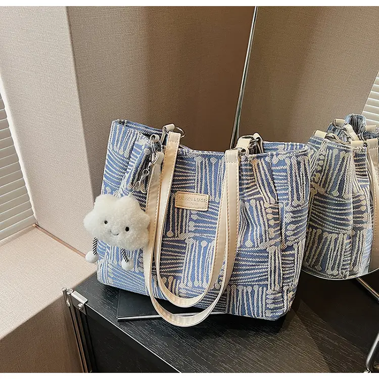 Women Cross-Border Striped Canvas Bag 2026 Lazy Style — feature 6