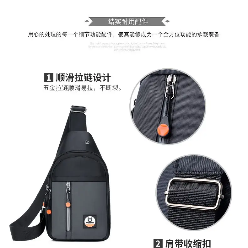 Men's Korean Style Shoulder Crossbody Bag Green Black Multi Pocket