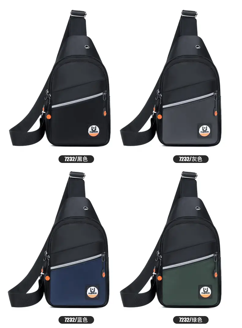 Men's Korean Style Shoulder Crossbody Bag Green Black Multi Pocket — feature 10