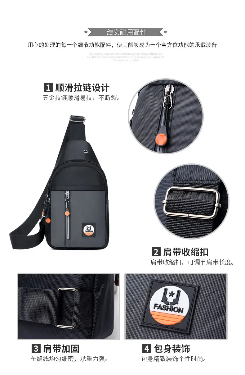 Men's Korean Style Shoulder Crossbody Bag Green Black Multi Pocket — feature 6