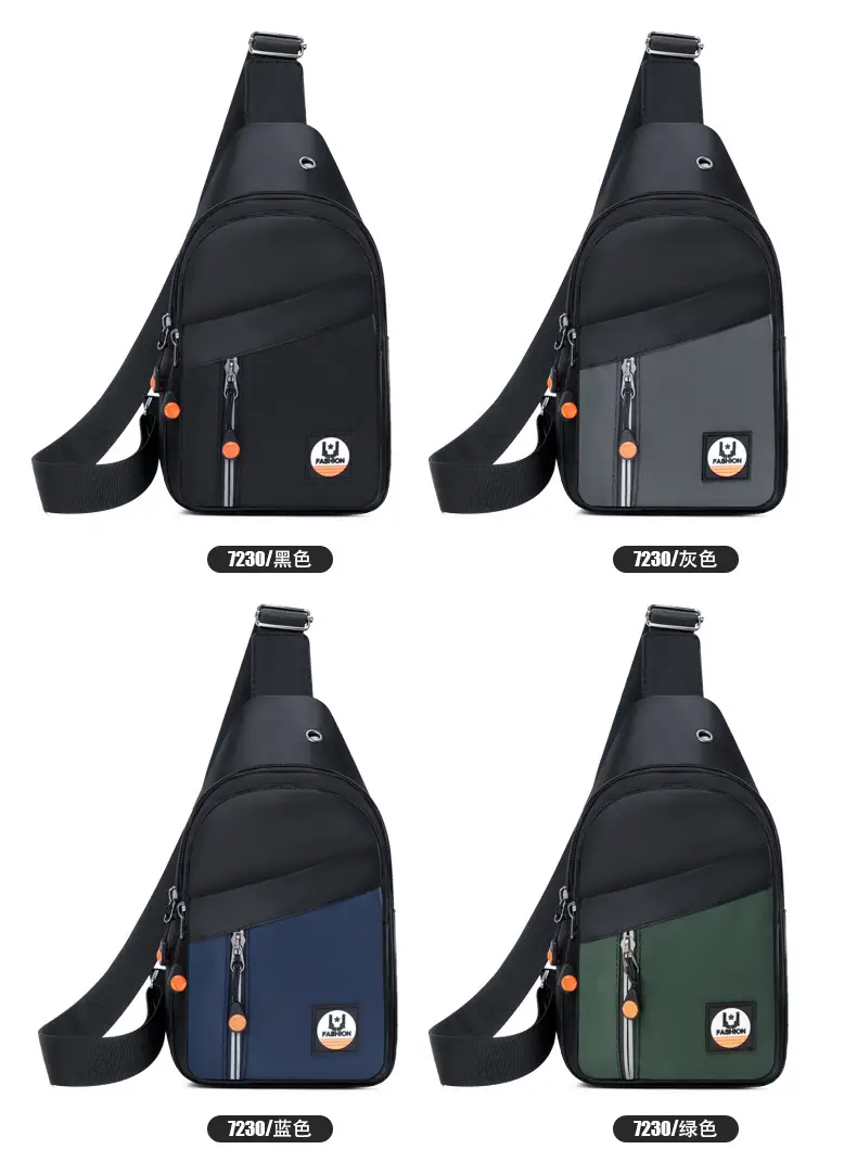 Men's Korean Style Shoulder Crossbody Bag Green Black Multi Pocket — feature 8