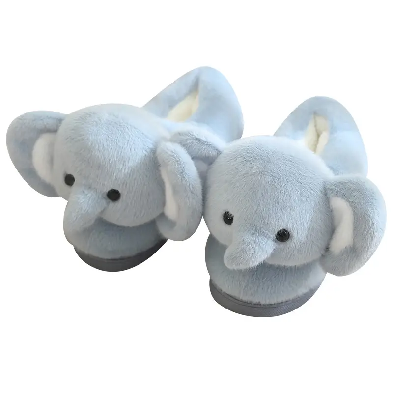 Cute three-dimensional elephant cotton slippers women's winter warm bag heel plush moon shoes non-slip Mao Mao shoes wholesale - Image 6