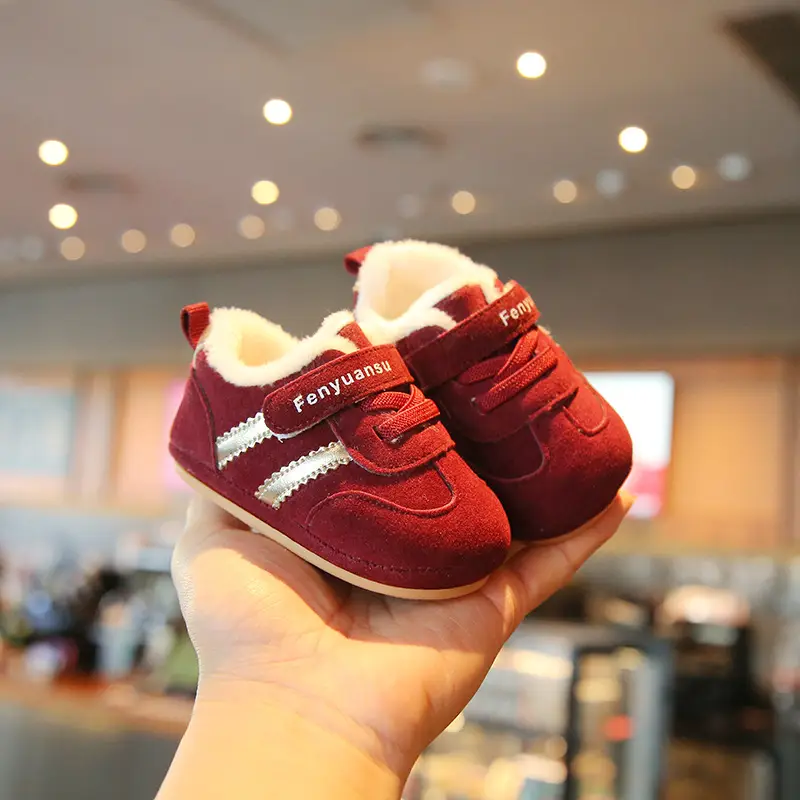 Baby Sneakers Soft Bottom Cotton Beige 0-18 Months