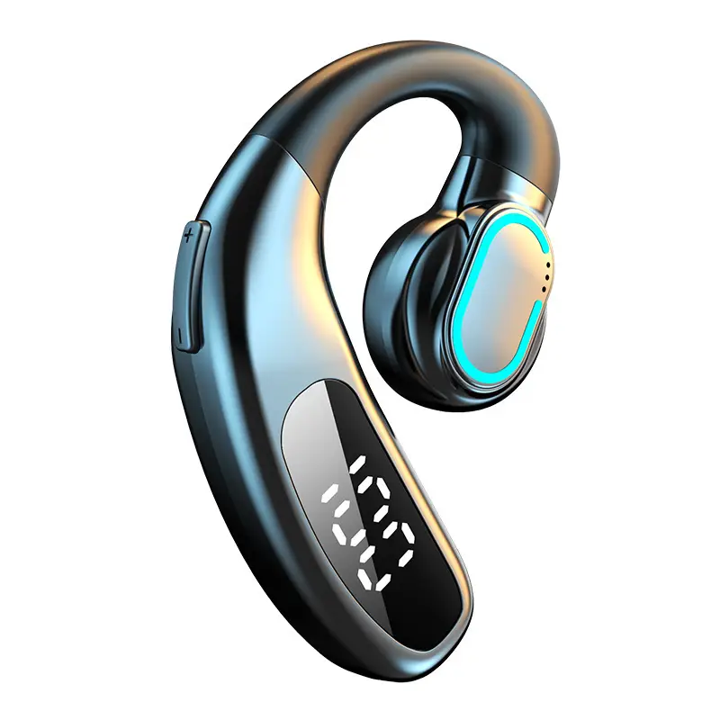 New wireless bluetooth headset F80 ear-hanging non-ear business gas conduction single ear with digital display cross-border wholesale