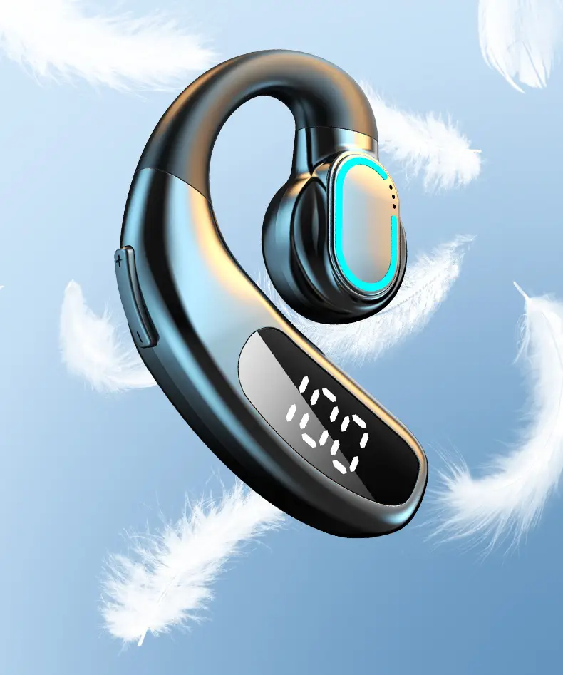 New wireless bluetooth headset F80 ear-hanging non-ear business gas conduction single ear with digital display cross-border wholesale — feature 12