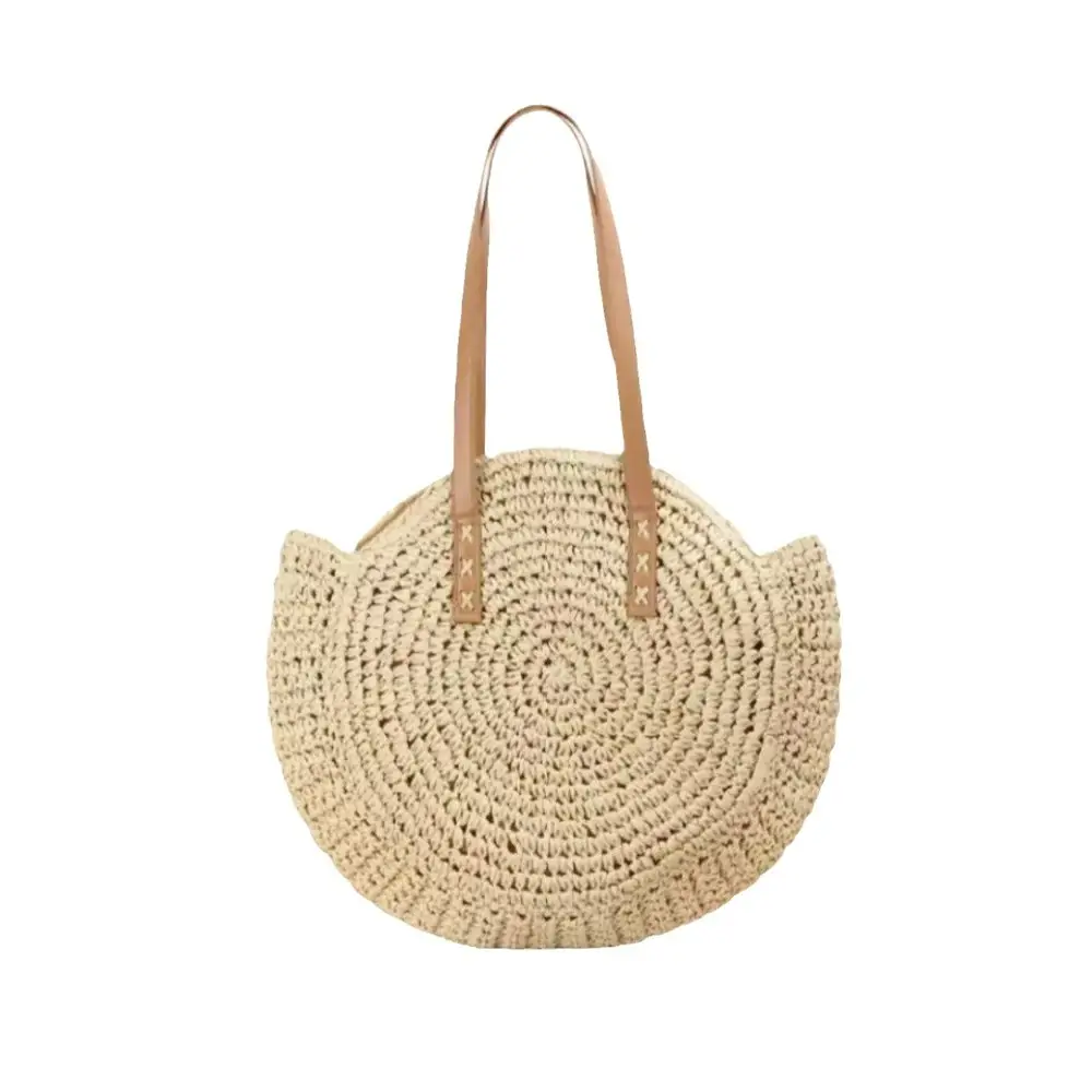 One-Shoulder Round Straw Bag for Women - Image 24