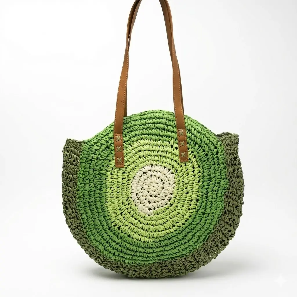One-Shoulder Round Straw Bag for Women - Image 13