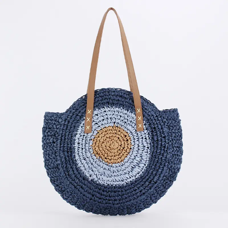 One-Shoulder Round Straw Bag for Women - Image 7