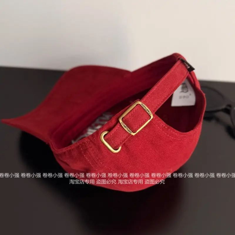 Black Korean Ankora Red Baseball Cap for Men Women - Image 7