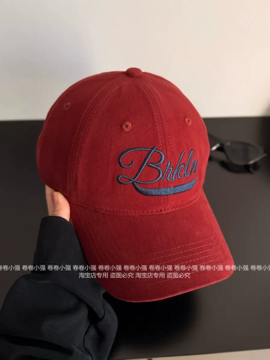 Black Korean Ankora Red Baseball Cap for Men Women — feature 7