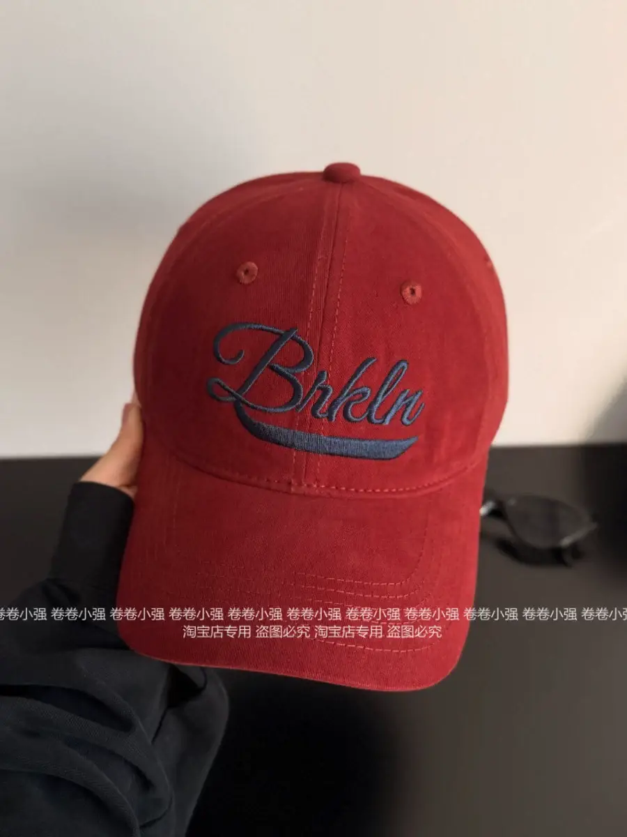 Black Korean Ankora Red Baseball Cap for Men Women — feature 8