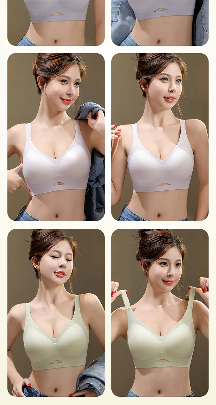 New Soft Support Underwear Women's Pull-up Anti-sagging Bra No-mark No-wire Fixed Chrysanthemum Cup Bra — feature 20