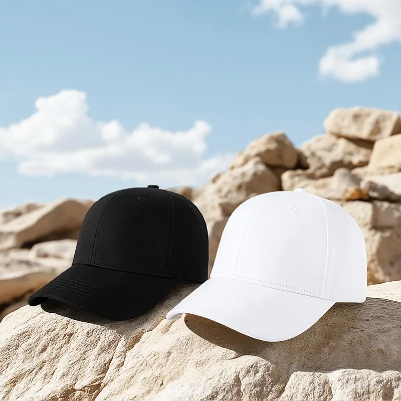 Men's Black & White Baseball Cap Cotton Outdoor Sunscreen Hat - Image 4