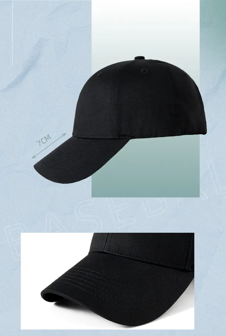 Men's Black & White Baseball Cap Cotton Outdoor Sunscreen Hat — feature 14
