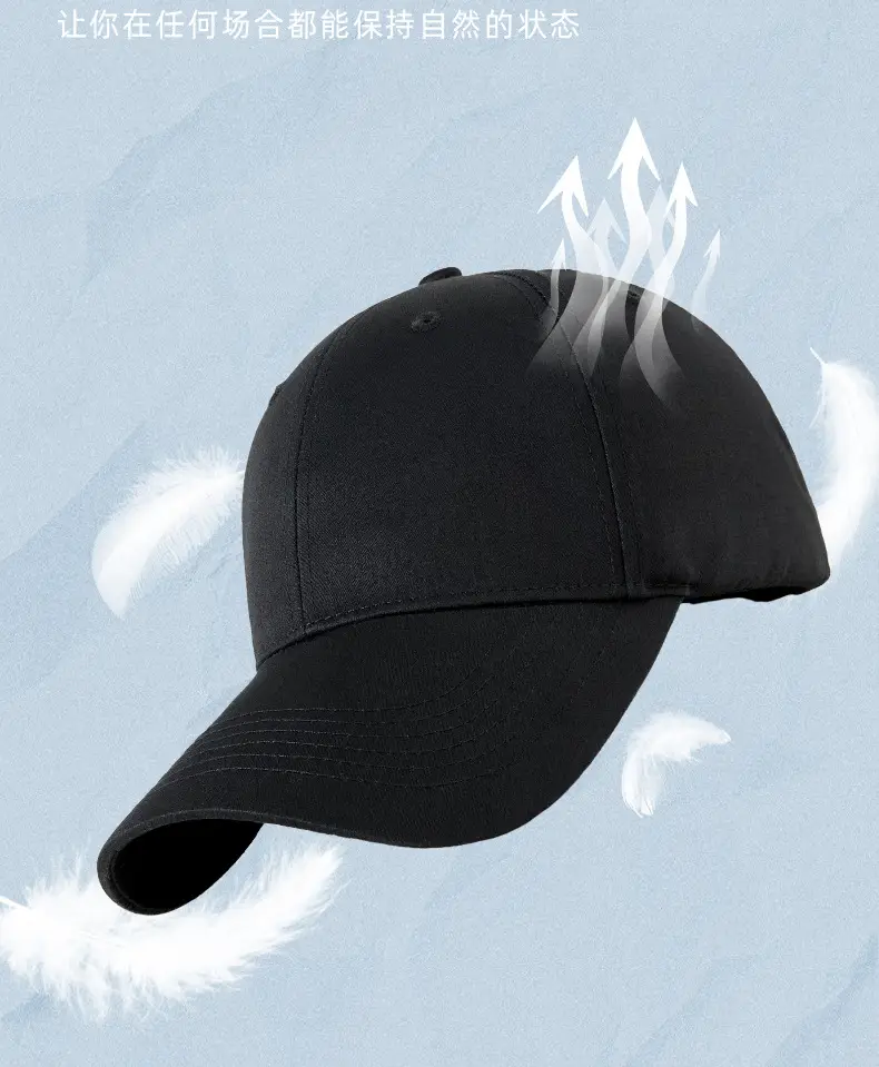 Men's Black & White Baseball Cap Cotton Outdoor Sunscreen Hat — feature 16