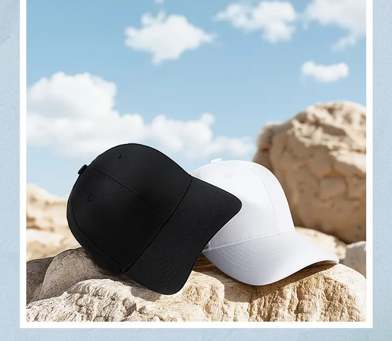 Men's Black & White Baseball Cap Cotton Outdoor Sunscreen Hat — feature 22