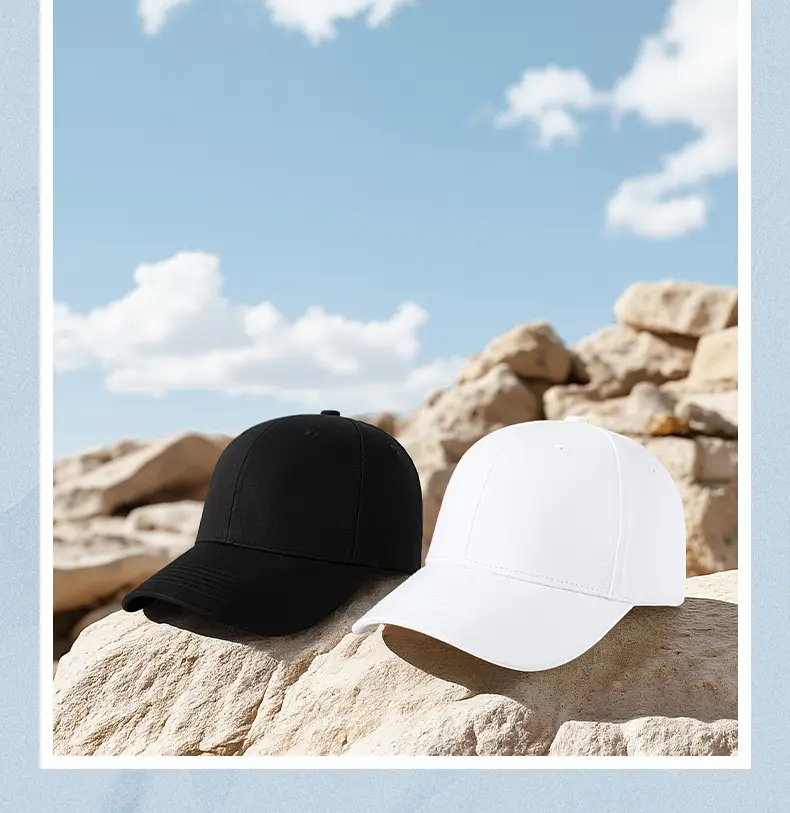 Men's Black & White Baseball Cap Cotton Outdoor Sunscreen Hat — feature 29