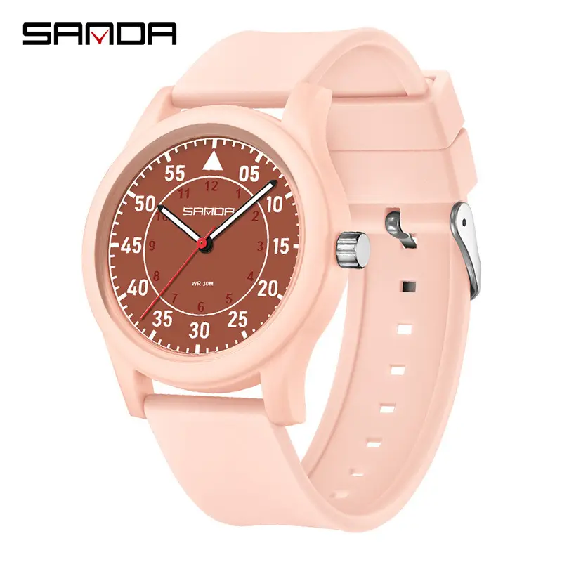Sanda Black Luminous Large Dial Watch