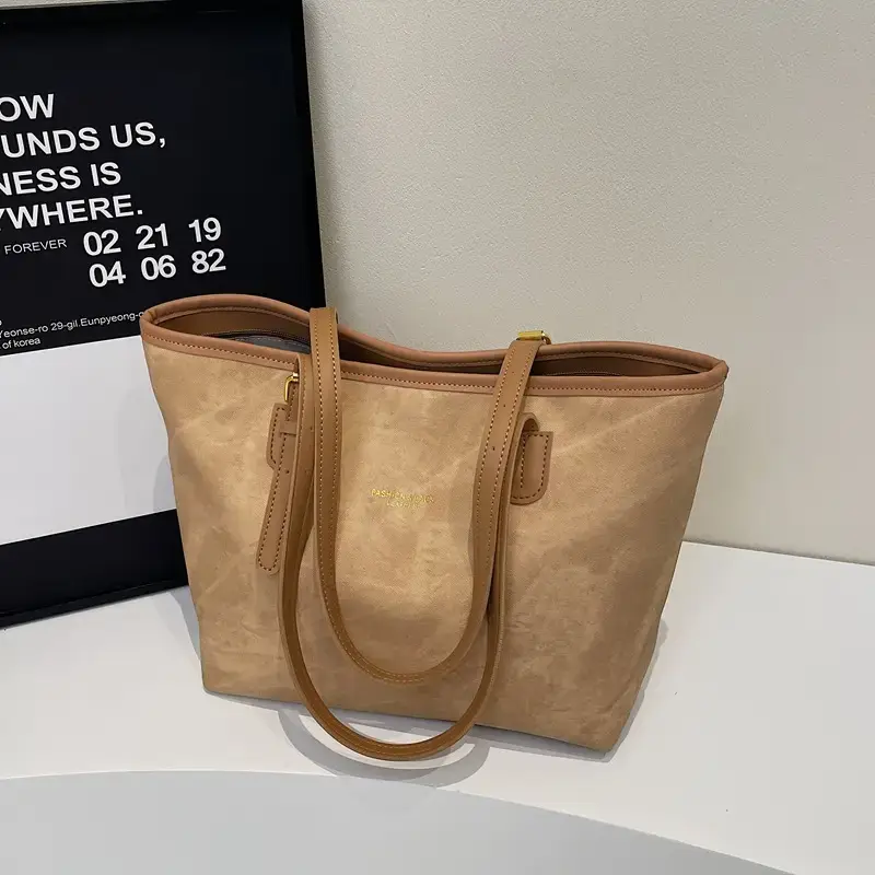 Vintage Beige Large Tote Bag for Women 2025 - Image 7