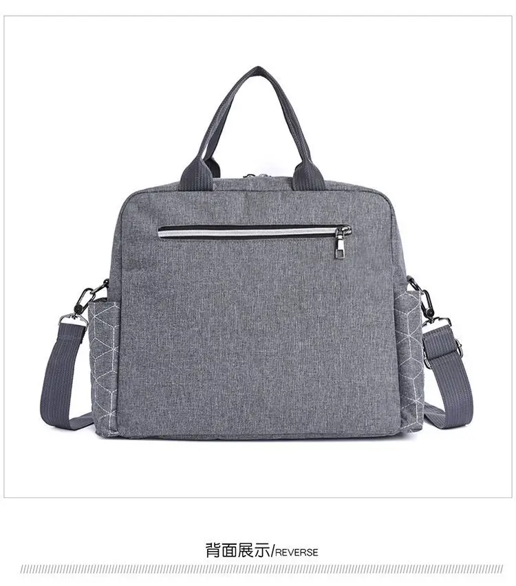 Light Blue Quilted Shoulder Bag with 5 Pockets — feature 26