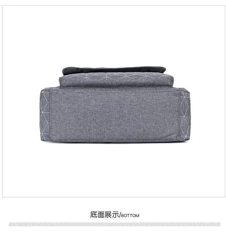 Light Blue Quilted Shoulder Bag with 5 Pockets — feature 27