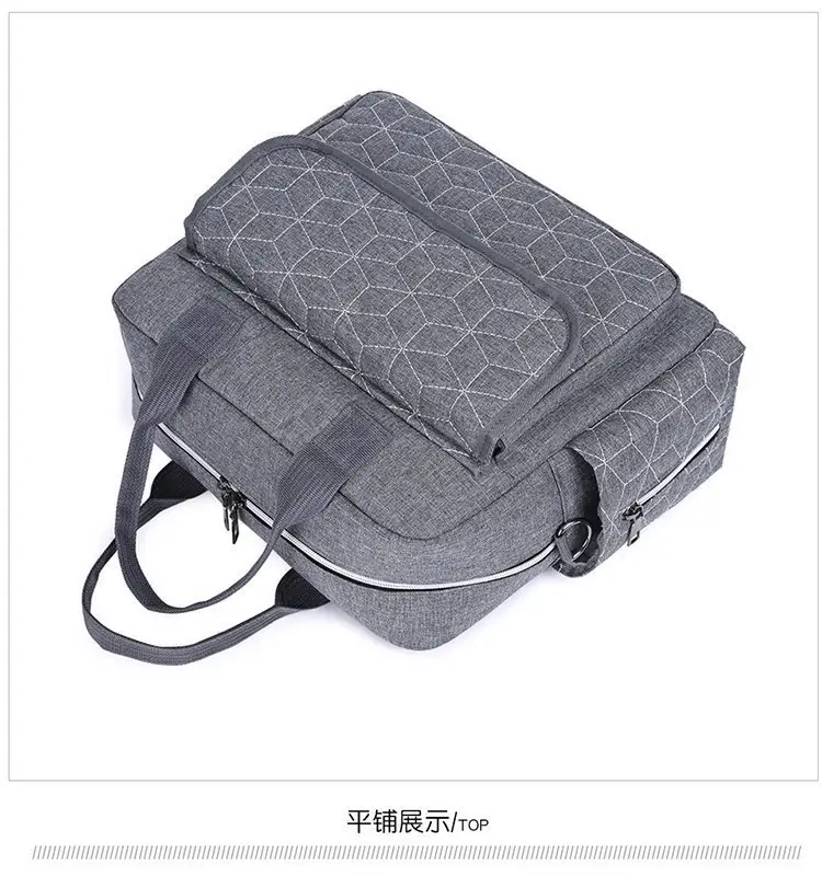 Light Blue Quilted Shoulder Bag with 5 Pockets — feature 28