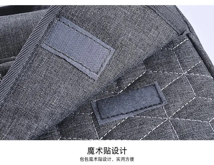 Light Blue Quilted Shoulder Bag with 5 Pockets — feature 32