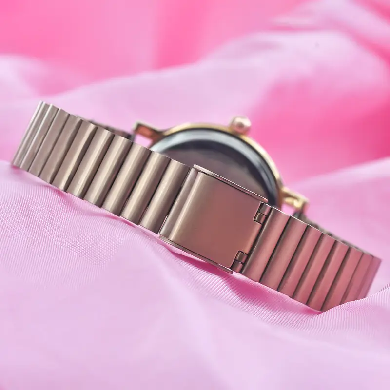 Rose Gold Ladies Watch with Full Diamond Scale Quartz — feature 15