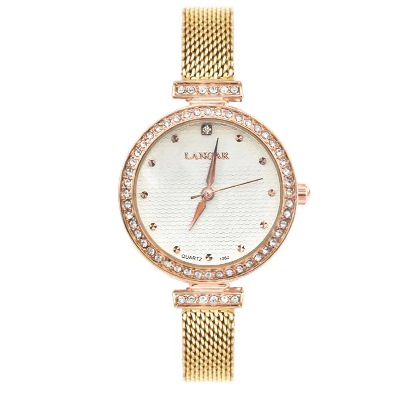Lamar Gold Mesh Quartz Watch for Women - Image 2