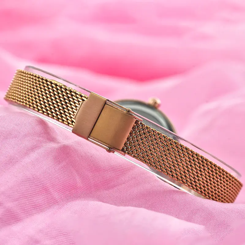 Lamar Gold Mesh Quartz Watch for Women - Image 4