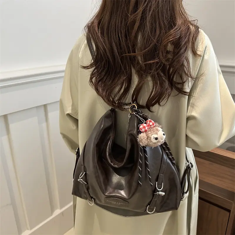 Women's Brown Casual Shoulder Backpack 2025 Trendy - Image 5