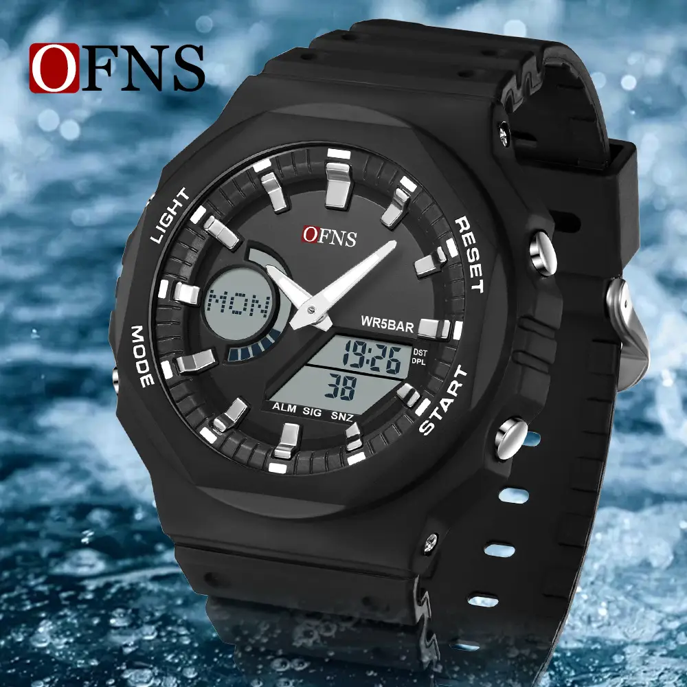 O'Fani Black Waterproof Crossbody Watch with Dual Display - Image 6