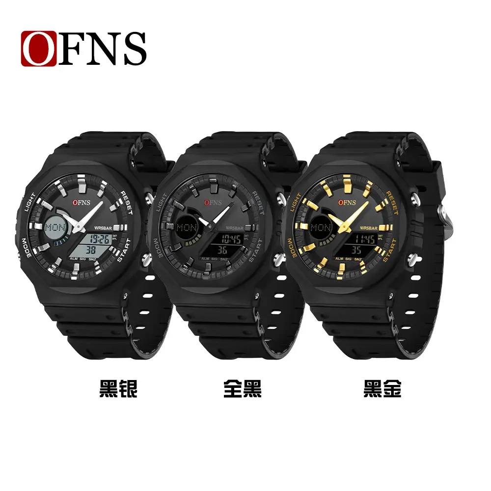 O'Fani Black Waterproof Crossbody Watch with Dual Display - Image 7